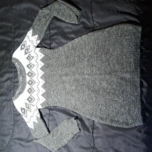 EUC  Women's Charlotte Russe Grey & White Argyle Sweater Dress Size M